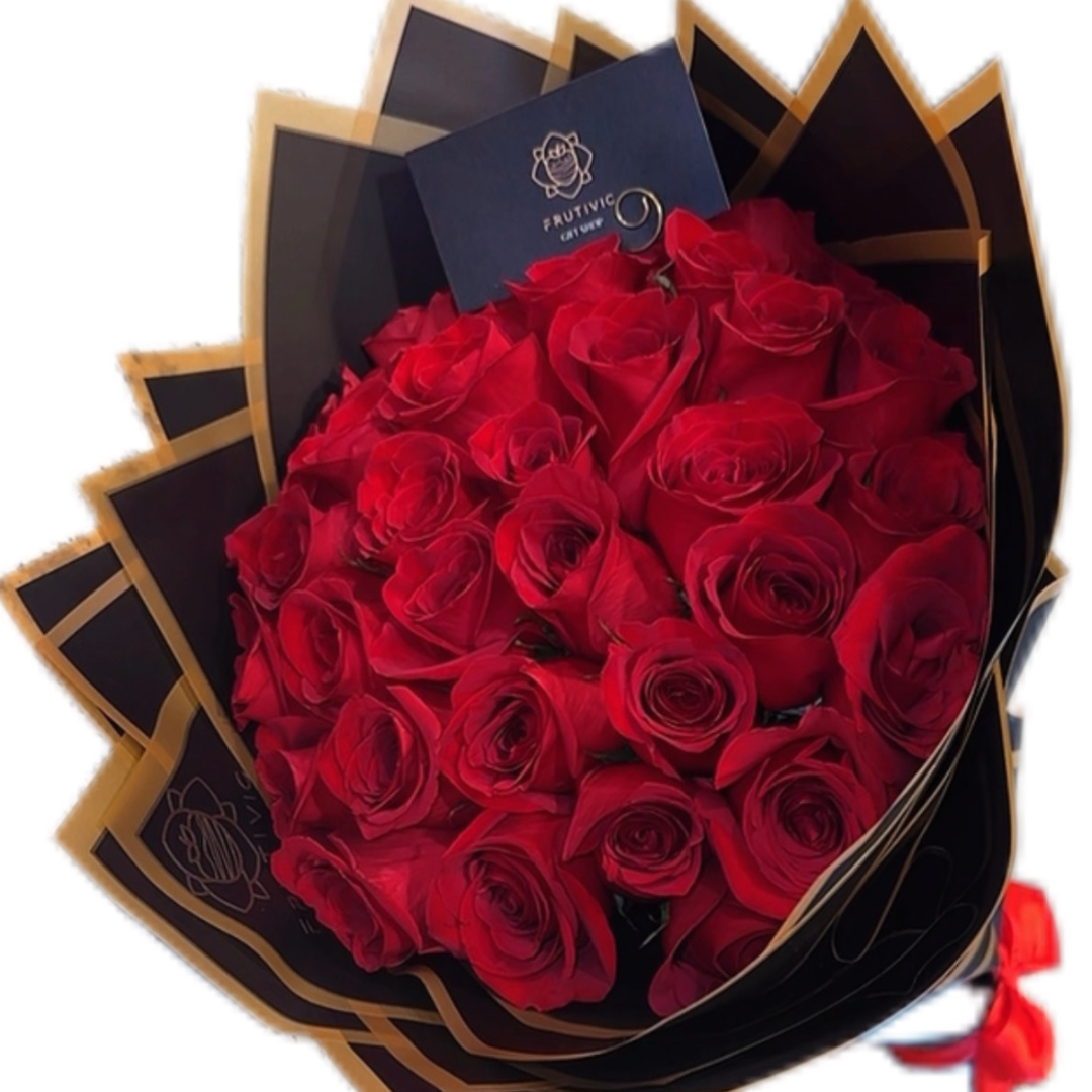 (F-010) Bouquet of Red Roses