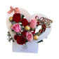 (F-060) Roses Heart Basket