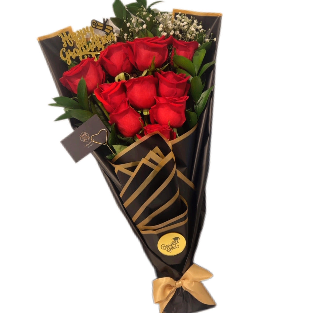 (F-040) Elegance Rose Cascade Bouquet