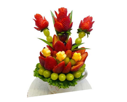 (F-061) “Garden Roses” Fruit Bouquet